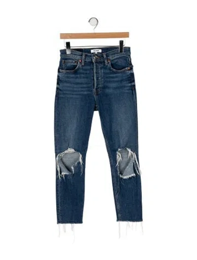 Pre-owned Re/done Mid-rise Skinny Leg Jeans In Blue