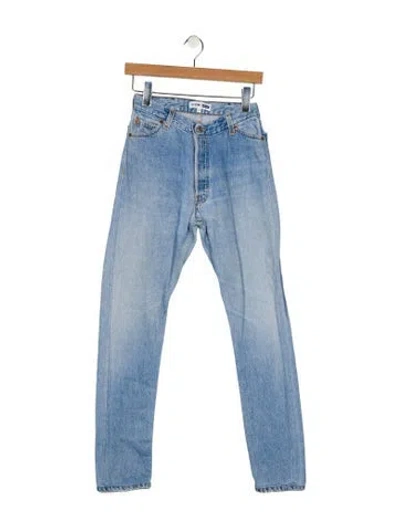 Pre-owned Re/done Mid-rise Skinny Leg Jeans In Blue