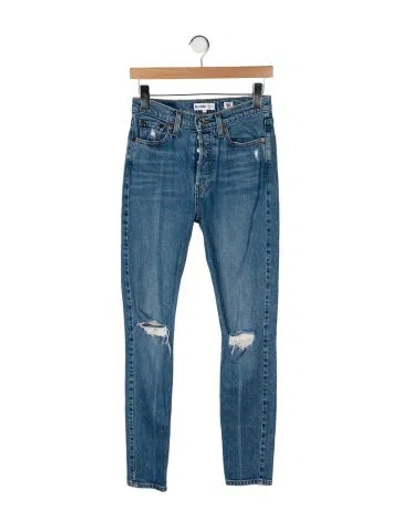 Pre-owned Re/done Mid-rise Skinny Leg Jeans In Blue