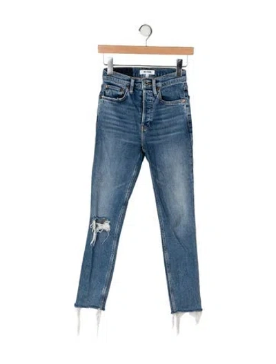 Pre-owned Re/done Mid-rise Skinny Leg Jeans In Blue
