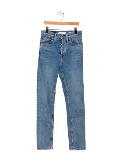 Pre-owned Re/done Mid-rise Skinny Leg Jeans In Blue