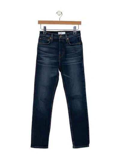 Pre-owned Re/done Mid-rise Skinny Leg Jeans In Blue