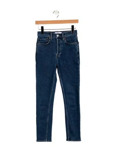 Pre-owned Re/done Mid-rise Skinny Leg Jeans In Blue