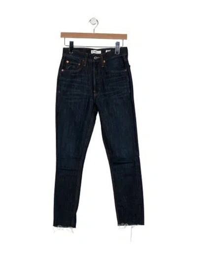 Pre-owned Re/done Mid-rise Skinny Leg Jeans In Blue