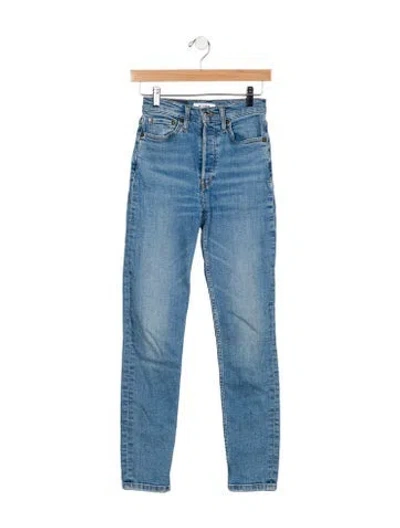 Pre-owned Re/done Mid-rise Skinny Leg Jeans In Blue