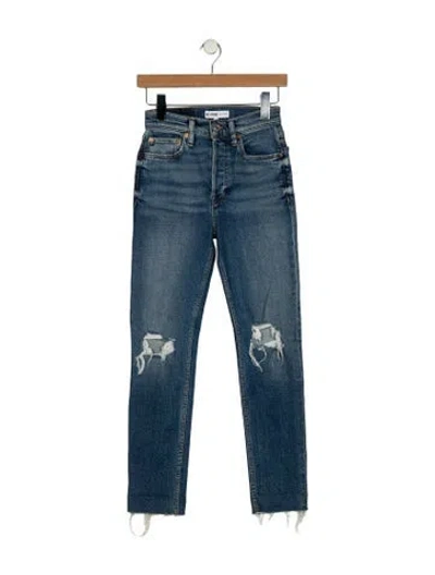 Pre-owned Re/done Mid-rise Skinny Leg Jeans In Blue