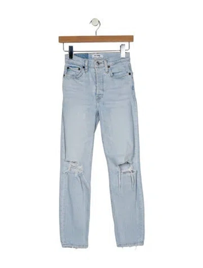 Pre-owned Re/done Mid-rise Skinny Leg Jeans In Blue