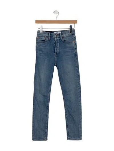 Pre-owned Re/done Mid-rise Skinny Leg Jeans In Blue