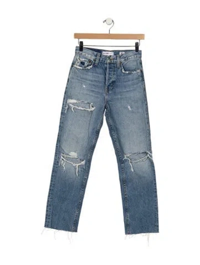 Pre-owned Re/done Mid-rise Skinny Leg Jeans In Blue