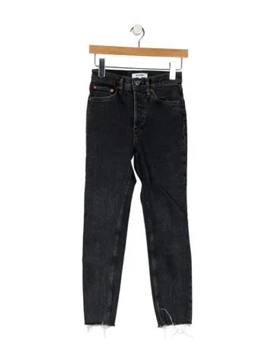 Pre-owned Re/done Mid-rise Skinny Leg Jeans In Gray