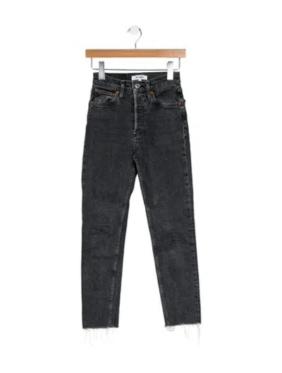 Pre-owned Re/done Mid-rise Skinny Leg Jeans In Gray