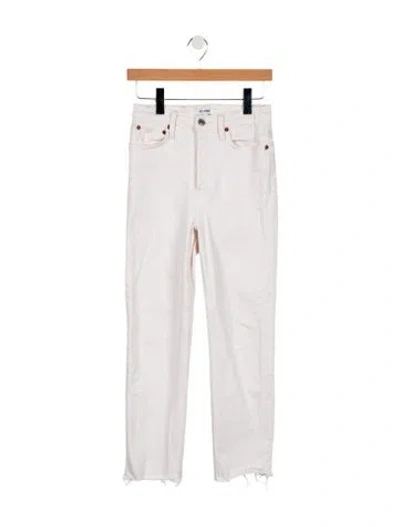 Pre-owned Re/done Mid-rise Skinny Leg Jeans In White