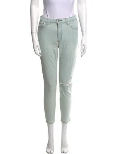 Pre-owned Re/done Mid-rise Skinny Leg Jeans In White