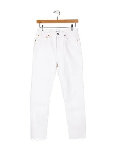 Pre-owned Re/done Mid-rise Skinny Leg Jeans In White