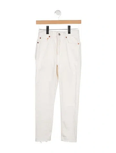 Pre-owned Re/done Mid-rise Skinny Leg Jeans In White