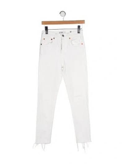 Pre-owned Re/done Mid-rise Skinny Leg Jeans In White