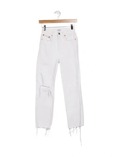 Pre-owned Re/done Mid-rise Skinny Leg Jeans In White