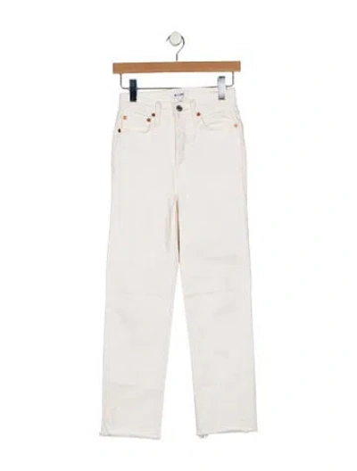 Pre-owned Re/done Mid-rise Skinny Leg Jeans In White