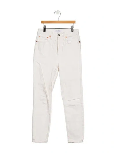 Pre-owned Re/done Mid-rise Skinny Leg Jeans In White