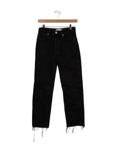 Pre-owned Re/done Mid-rise Straight Leg Jeans In Black