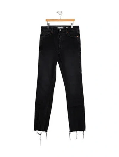 Pre-owned Re/done Mid-rise Straight Leg Jeans In Black