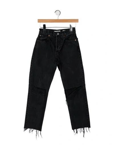 Pre-owned Re/done Mid-rise Straight Leg Jeans In Black