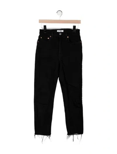 Pre-owned Re/done Mid-rise Straight Leg Jeans In Black