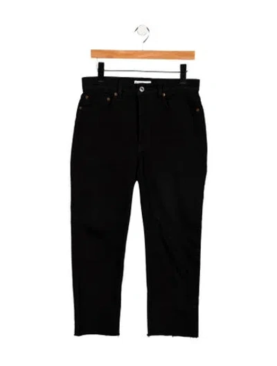 Pre-owned Re/done Mid-rise Straight Leg Jeans In Black