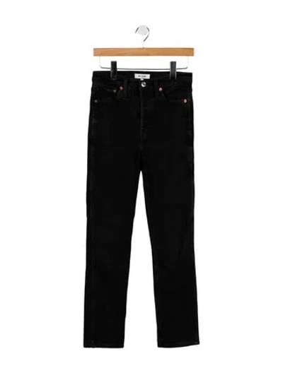 Pre-owned Re/done Mid-rise Straight Leg Jeans In Black