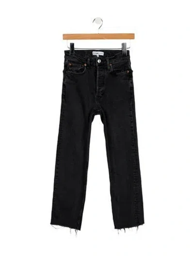 Pre-owned Re/done Mid-rise Straight Leg Jeans In Black