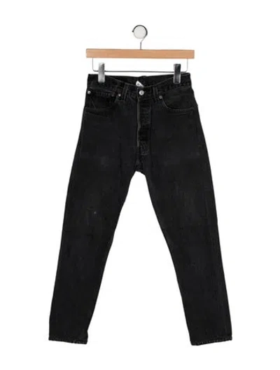 Pre-owned Re/done Mid-rise Straight Leg Jeans In Black