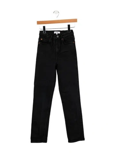 Pre-owned Re/done Mid-rise Straight Leg Jeans In Black
