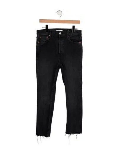 Pre-owned Re/done Mid-rise Straight Leg Jeans In Black