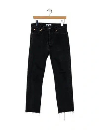 Pre-owned Re/done Mid-rise Straight Leg Jeans In Black