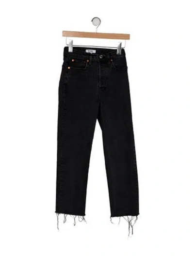 Pre-owned Re/done Mid-rise Straight Leg Jeans In Black