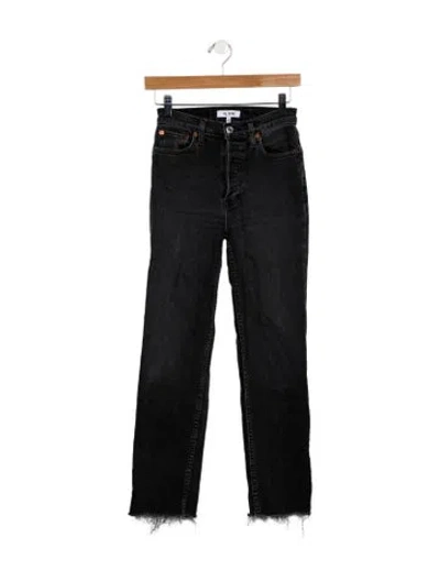 Pre-owned Re/done Mid-rise Straight Leg Jeans In Black