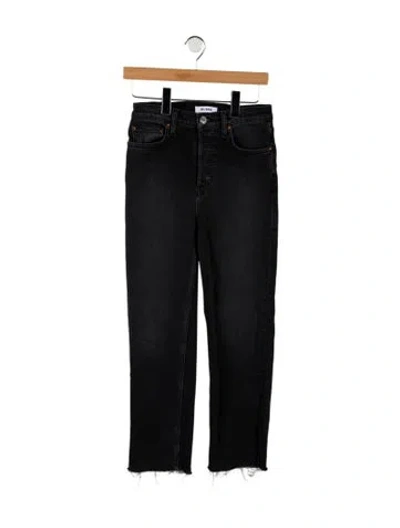 Pre-owned Re/done Mid-rise Straight Leg Jeans In Black
