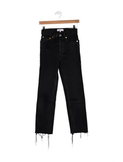 Pre-owned Re/done Mid-rise Straight Leg Jeans In Black