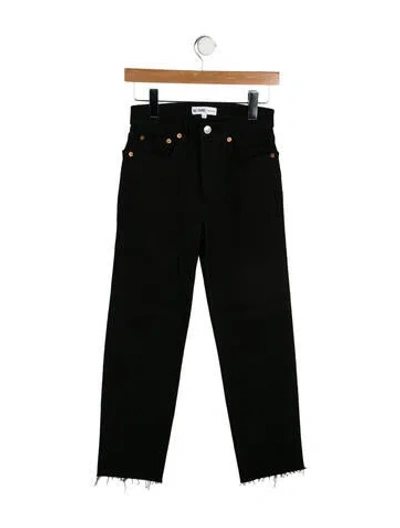 Pre-owned Re/done Mid-rise Straight Leg Jeans In Black