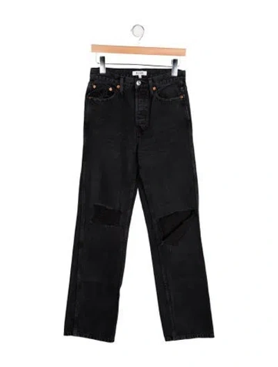 Pre-owned Re/done Mid-rise Straight Leg Jeans In Black