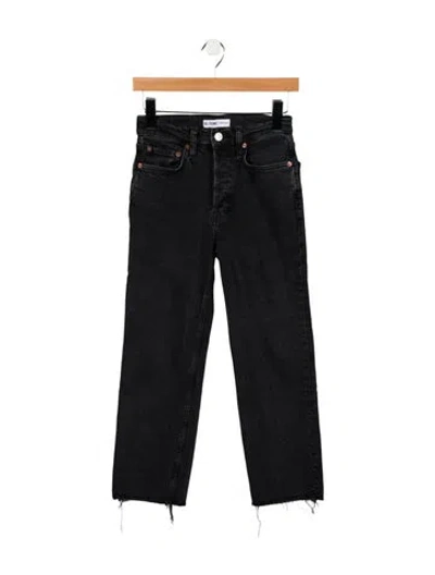 Pre-owned Re/done Mid-rise Straight Leg Jeans In Black