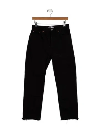 Pre-owned Re/done Mid-rise Straight Leg Jeans In Black