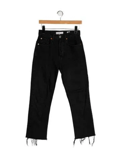 Pre-owned Re/done Mid-rise Straight Leg Jeans In Black