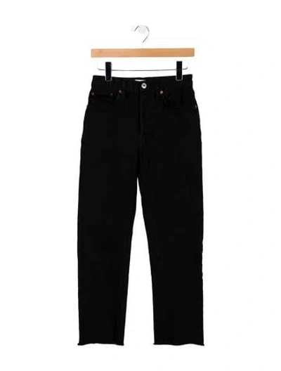 Pre-owned Re/done Mid-rise Straight Leg Jeans In Black