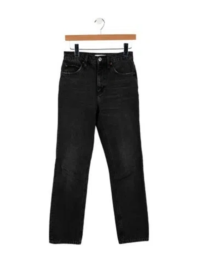 Pre-owned Re/done Mid-rise Straight Leg Jeans In Black