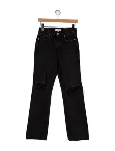 Pre-owned Re/done Mid-rise Straight Leg Jeans In Black