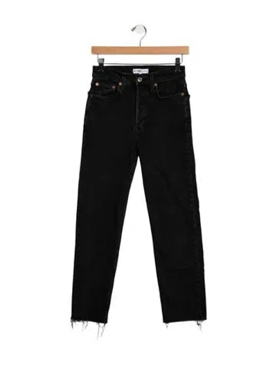 Pre-owned Re/done Mid-rise Straight Leg Jeans In Black