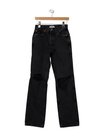 Pre-owned Re/done Mid-rise Straight Leg Jeans In Black