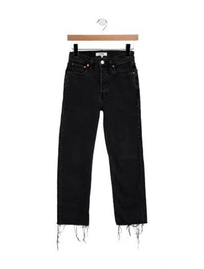 Pre-owned Re/done Mid-rise Straight Leg Jeans In Black