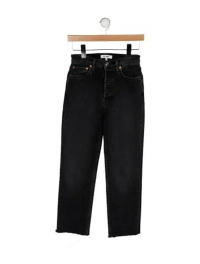 Pre-owned Re/done Mid-rise Straight Leg Jeans In Black